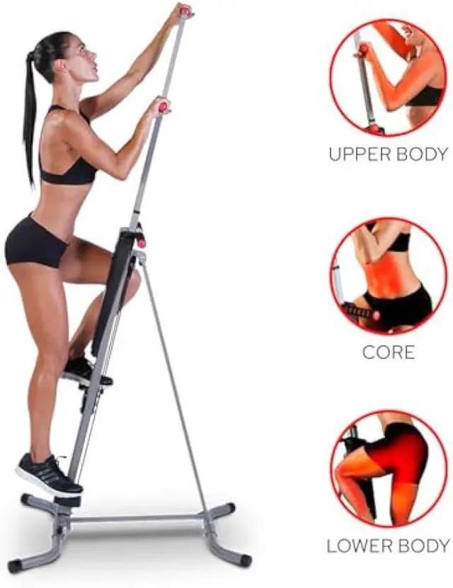 Alt view image 4 of 6 - MaxiClimber 2.0 Vertical Climber ERS (Elastic Resistance System) - Easy to Assemble, Folding Exercise Machine Combines Cardio & Strength Training for a Low Impact, Full Body Workout - Free Fitness App