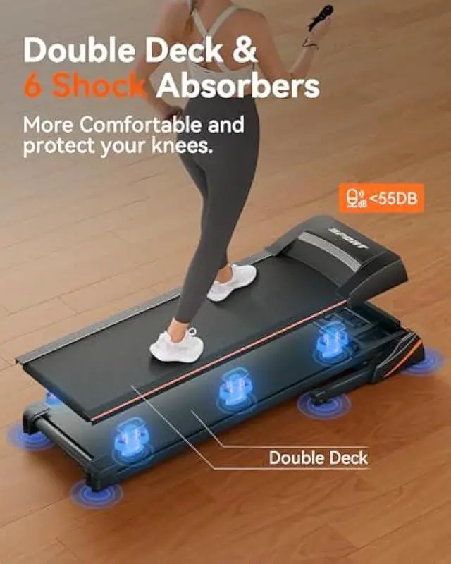 Alt view image 5 of 5 - Treadmills for Home, Treadmill with 0-15% Auto Incline, 3HP Folding Treadmills for Running Walking with 300LBS Weight Capacity, Incline Treadmill Equipped with Bluetooth & Pulse Monitor