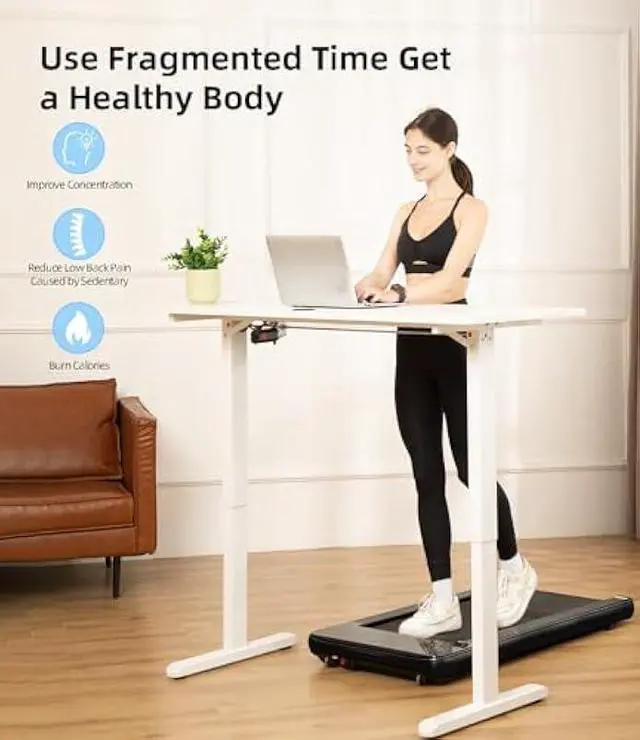 Alt view image 2 of 5 - Walking Pad - Under Desk Treadmill, Treadmills for Home/Office, Portable Treadmill, Walking Pad Treadmill Under Desk with Remote Control LED Display- Ideal for Fitness Enthusiasts