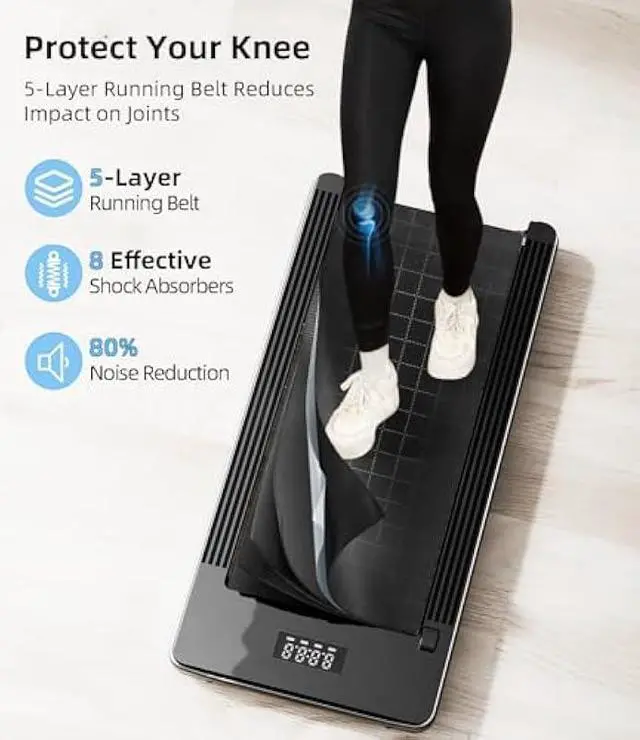 Alt view image 5 of 5 - Walking Pad - Under Desk Treadmill, Treadmills for Home/Office, Portable Treadmill, Walking Pad Treadmill Under Desk with Remote Control LED Display- Ideal for Fitness Enthusiasts