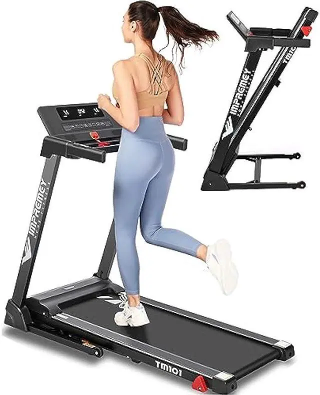 Main image of Impremey Folding Treadmill with Incline, Electric Treadmill with 42 x 16 Large Running Belt, Heart Rate Monitor, Easy Assembly, 64 Preset Programs, 7.5 Mph Speed, 2.5HP, Compact Design for Home