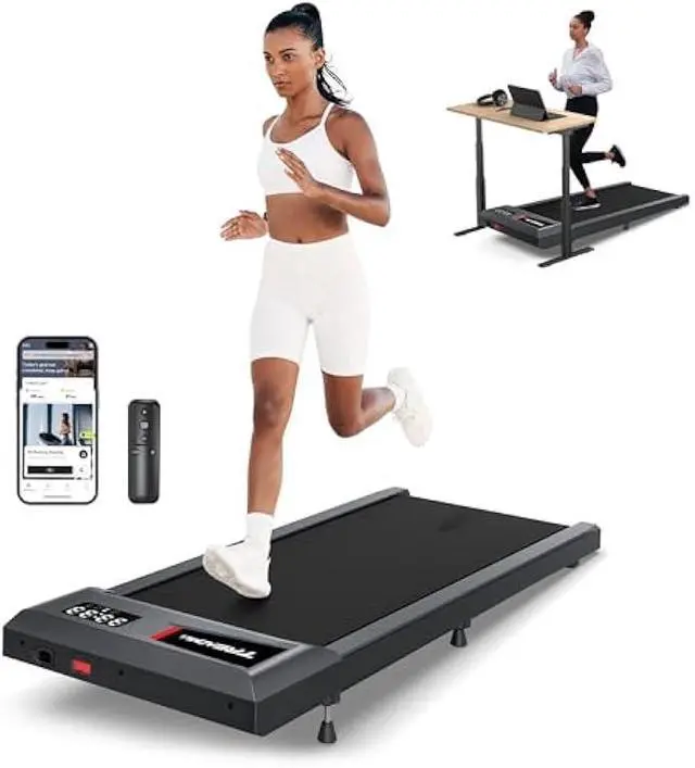 Main image of WELLFIT 2025 Smart Walking Pad Treadmill with 10% Incline & 4 MPH & 265+ lbs Capacity,40 dB Quiet Under Desk Walking Jogging Flat Mat Work for Home Office,APP/Remote Control,LED Display,No-Assembly