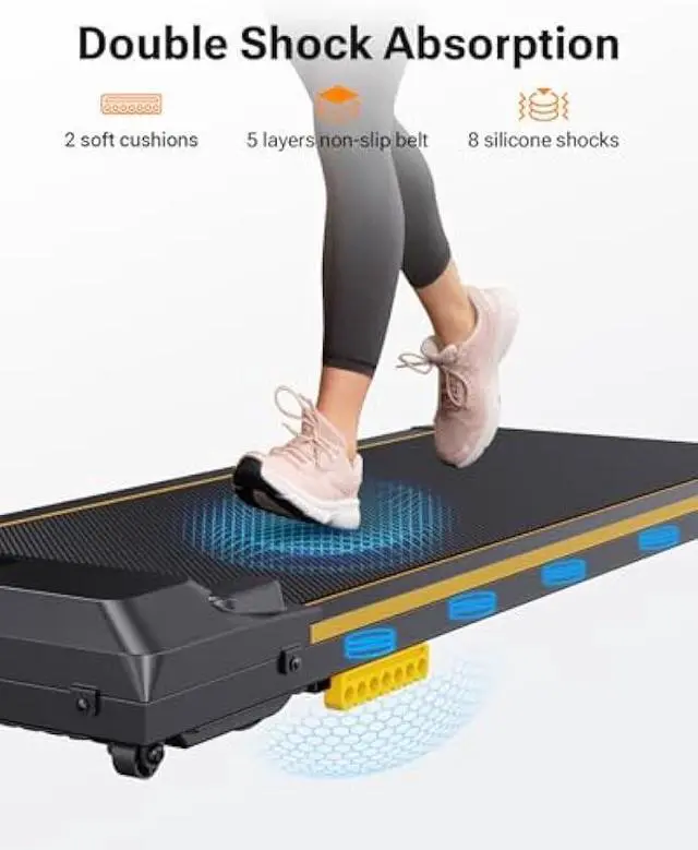 Alt view image 2 of 5 - UREVO Under Desk Treadmill for Office Under Desk, Walking Pad 2 in 1 for Home/Office, Portable Walking Pad Treadmill with Remote Control, LED Display