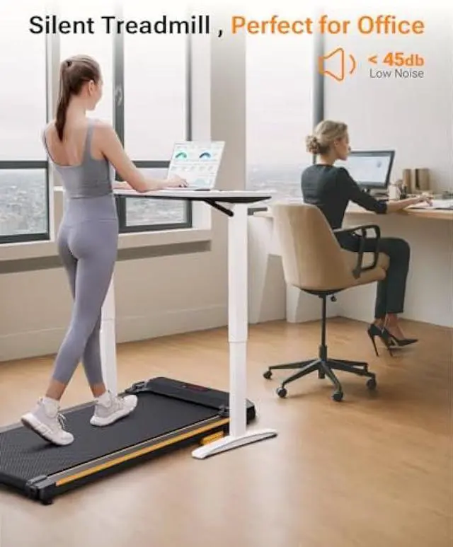 Alt view image 5 of 5 - UREVO Under Desk Treadmill for Office Under Desk, Walking Pad 2 in 1 for Home/Office, Portable Walking Pad Treadmill with Remote Control, LED Display