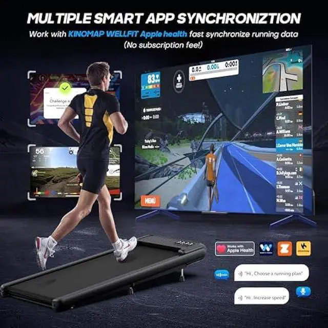 Alt view image 5 of 6 - WELLFIT 2025 Smart Walking Pad Treadmill with 10% Incline & 265 lbs/330 lbs Capacity,40 dB Quiet Walking Jogging Mat Work for Home,APP/Remote Control,LED Display