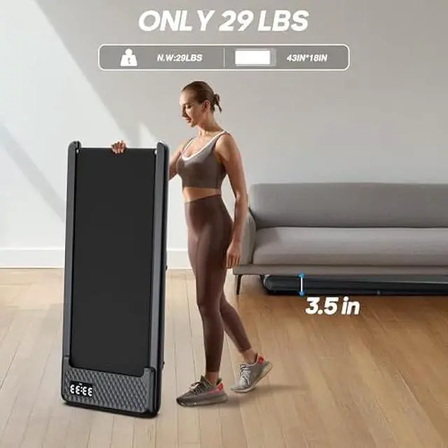 Alt view image 6 of 6 - WELLFIT 2025 Smart Walking Pad Treadmill with 10% Incline & 265 lbs/330 lbs Capacity,40 dB Quiet Walking Jogging Mat Work for Home,APP/Remote Control,LED Display