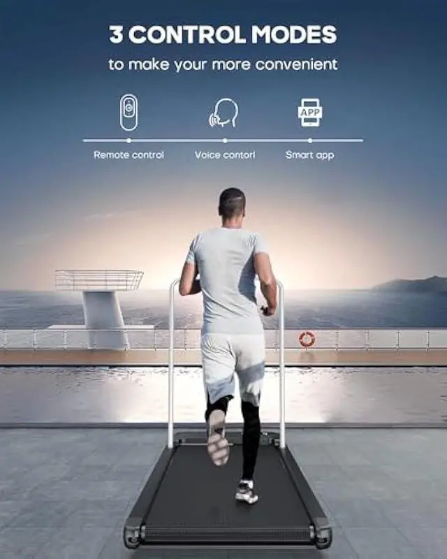 Alt view image 3 of 6 - WELLFIT 10% Incline Walking Pad Treadmill with Handlebar & 265 lbs/340 lbs Capacity,40 dB Quiet Walking Jogging Mat Work for Home,APP/Remote Control,LED Display
