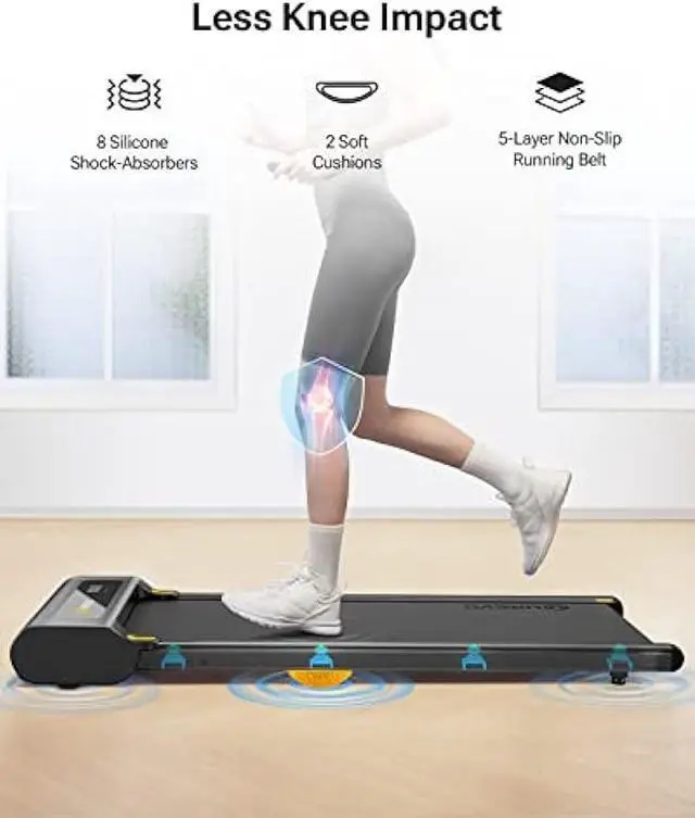 Alt view image 2 of 5 - UREVO Under Desk Treadmill, Walking Pad Treadmills for Home, Portable Walking Treadmill 2.25HP, Walking Jogging Machine with 265 lbs Weight Capacity Remote Control LED Display