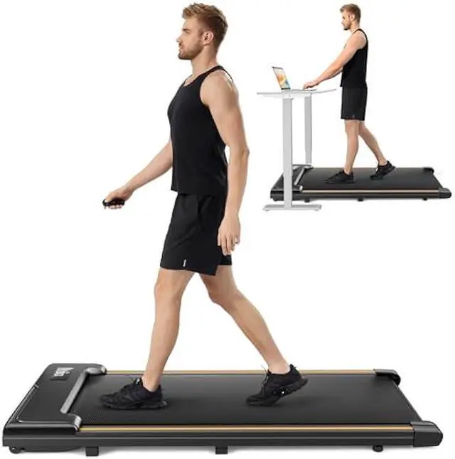Main image of Under Desk Treadmill with Incline, Mini Walking Pad, Treadmills for Home Office, Portable Lightweight Walking Treadmills with Wheel