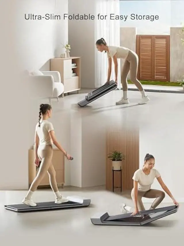 Alt view image 2 of 6 - WALKINGPAD P1 Folding Treadmill, Ultra Slim Foldable Treadmill Smart Fold Walking Pad Portable Walking/Jogging Machine with App & Remote Control Grey