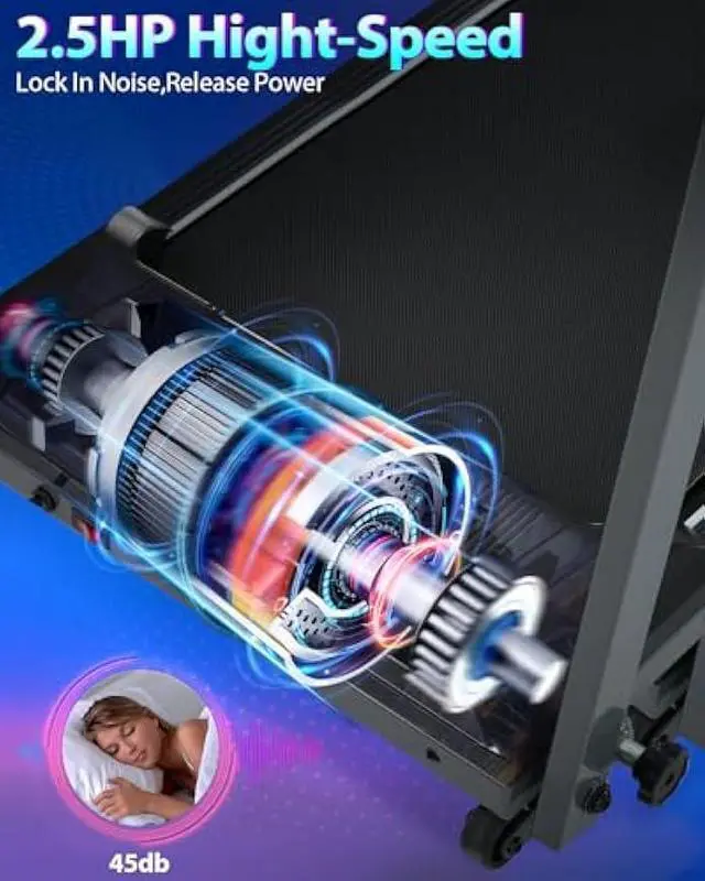 Alt view image 3 of 5 - Merax Folding Treadmills for Home Electric Treadmill Workout Running Machine Exercise Equipment 2.5HP, Double Shock Absorption Walking Treadmill 12 Preset Programs Expertly Engineered Walking Pad