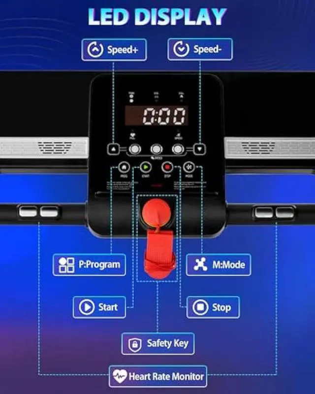 Alt view image 5 of 5 - Merax Folding Treadmills for Home Electric Treadmill Workout Running Machine Exercise Equipment 2.5HP, Double Shock Absorption Walking Treadmill 12 Preset Programs Expertly Engineered Walking Pad