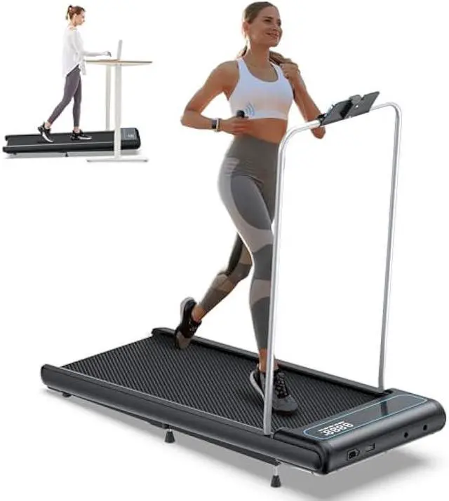 Main image of 10% Incline Under Desk Walking Pad, 2.5HP Low Noise Treadmill for Home Office Apartment, 3 in 1 Lightweight Running Machine for Small Space, Works with Apps & Mute Remote Control, No Installation