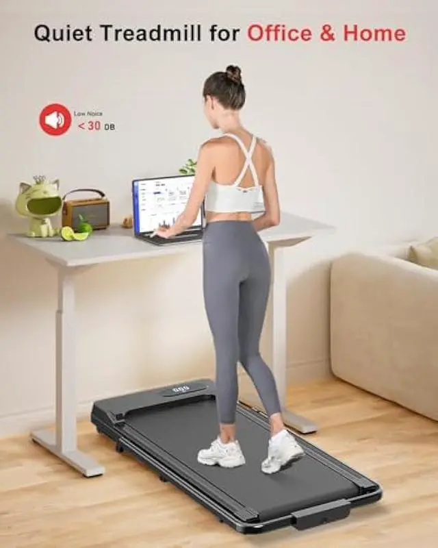 Alt view image 5 of 6 - Foldable Walking Pad Treadmill, 6.2MPH Folding Treadmill Under Desk with Handle Bar for Office Home, 2.5HP Running Machine with Remote Control, Safety Lock, 300LBS Weight Capacity