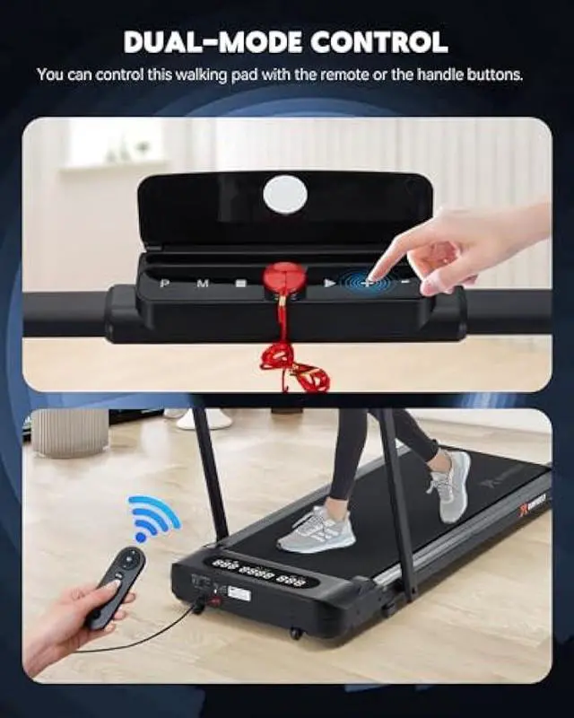 Alt view image 4 of 7 - Walking Pad Under Desk Treadmill, Remote Control Walking Desk Walking Pad for Home and Office, 2 in 1 Portable Walking Pad