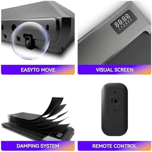Alt view image 3 of 5 - Walking Pad, 2024 Upgraded Smart Under Desk Treadmill, Mini Treadmill for Small Spaces, Treadmills for Home 300 lbs Weight Capacity