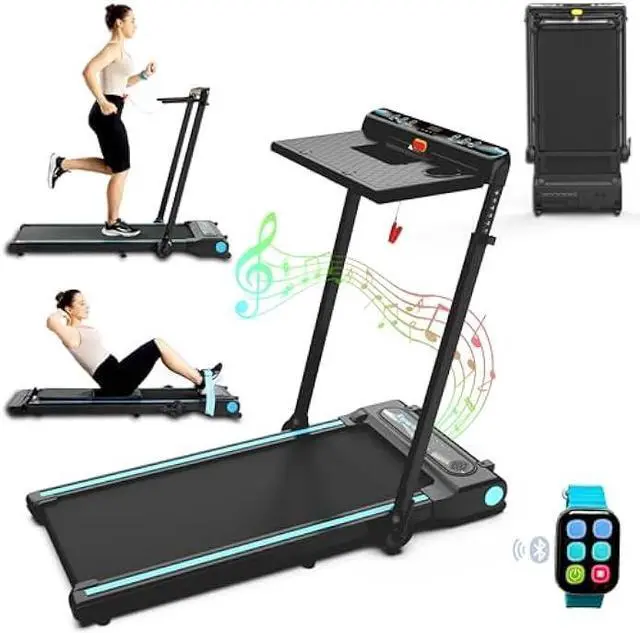 Main image of Ksports Walking Pad & Folding Treadmill  2.5HP, Sit-Ups Mat, Bluetooth App, Portable Wheels | Incline, Desk, Dual Displays, 308 lbs & 265lbs Capacity