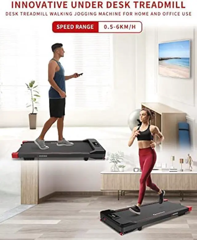 Alt view image 2 of 6 - Under Desk Treadmill, Small Treadmill 2.5HP Electric Treadmill, Walking Treadmill Compact Electric Running Machine Walking Jogging Machine for Home Office with Remote Control