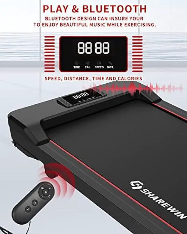 Alt view image 5 of 6 - Under Desk Treadmill, Small Treadmill 2.5HP Electric Treadmill, Walking Treadmill Compact Electric Running Machine Walking Jogging Machine for Home Office with Remote Control