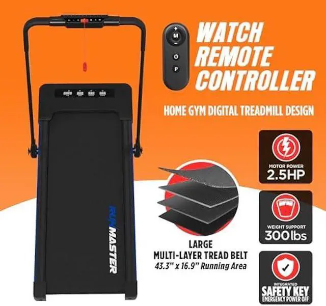 Alt view image 2 of 6 - Under Desk Treadmill for Home and Office - 320lbs Weight Capacity, Quiet, Efficient, Walking Pad, Four LED Display, Space-Saving Portable Jogging Machine with Remote Control