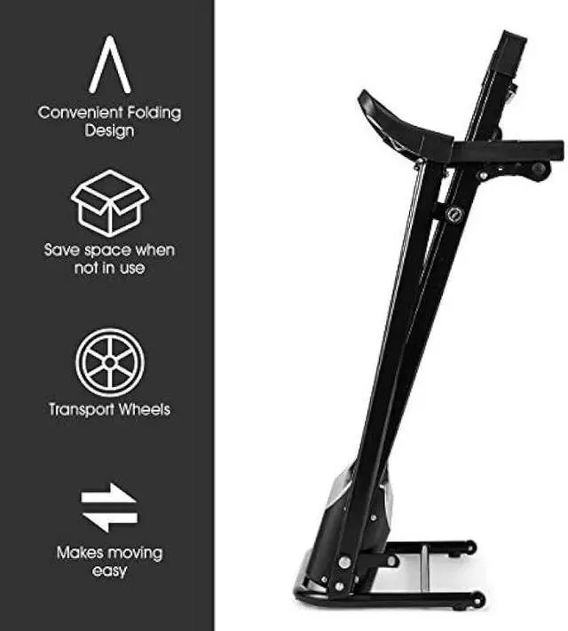 Alt view image 3 of 7 - Giantex 1.5HP Electric Folding Treadmill w/Adjustable Incline, Jogging Running Machine w/ 12 Pre-Set Programs, LCD Display and Heart Rate Sensor, Portable Treadmill w/Low Noise for Home and Office