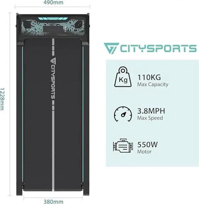 Alt view image 2 of 6 - Treadmill Under Desk, Walking Pad Treadmill, Treadmill Ultra Slim & Portable for Home