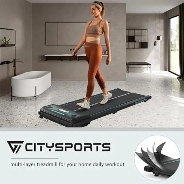 Alt view image 6 of 6 - Treadmill Under Desk, Walking Pad Treadmill, Treadmill Ultra Slim & Portable for Home