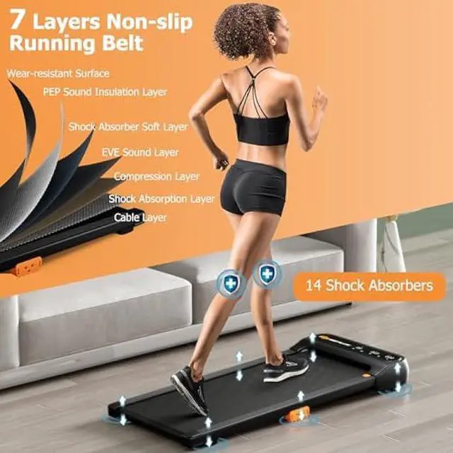 Alt view image 5 of 6 - Goplus Walking Pad, Under Desk Treadmill for Home and Office, Walking Pad Treadmill Under Desk with 265 lbs Capacity, 12 Preset Programs, Watch-Like Remote Control, LED Touch Screen, Installation-Free