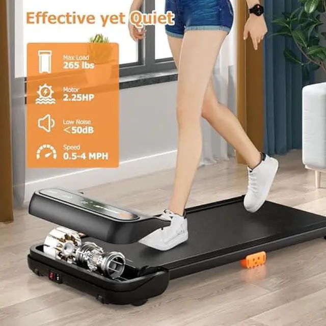 Alt view image 6 of 6 - Goplus Walking Pad, Under Desk Treadmill for Home and Office, Walking Pad Treadmill Under Desk with 265 lbs Capacity, 12 Preset Programs, Watch-Like Remote Control, LED Touch Screen, Installation-Free