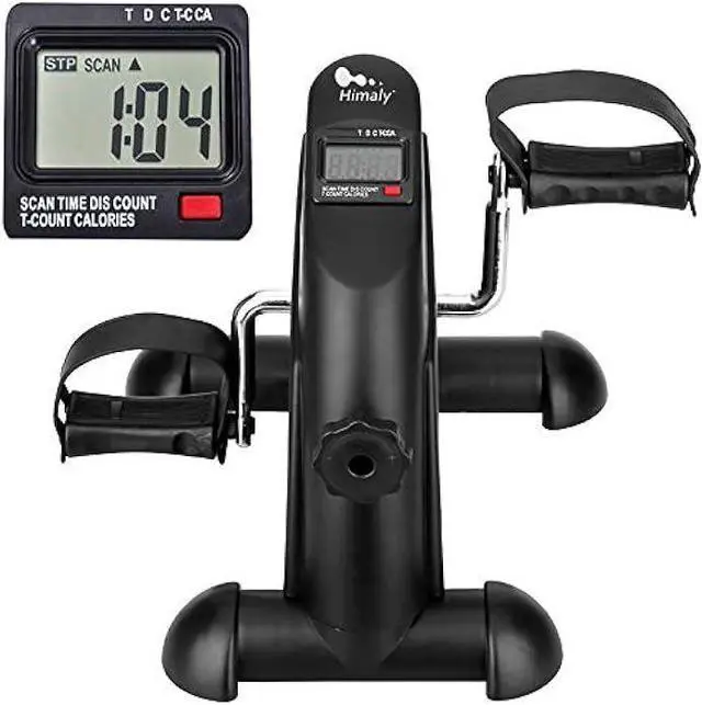 Main image of Mini Exercise Bike, himaly Under Desk Bike Pedal Exerciser Portable Foot Cycle Arm & Leg Peddler Machine with LCD Screen Displays