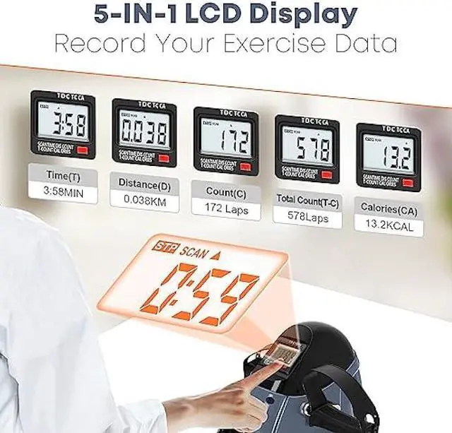 Alt view image 2 of 5 - Mini Exercise Bike, AGM Under Desk Bike Pedal Exerciser Foot Cycle Arm & Leg Pedal Exerciser with LCD Screen Displays