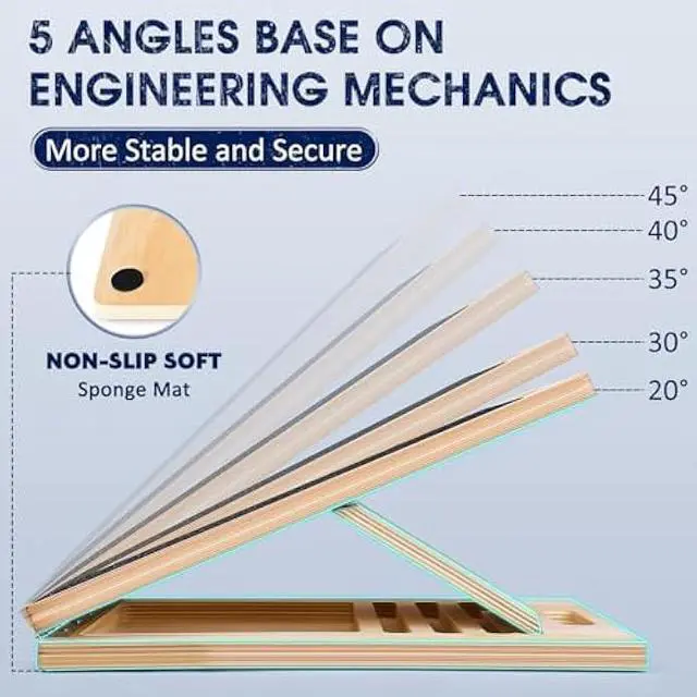 Alt view image 4 of 6 - Portable Wooden Slant Board for Calf Stretching Squats Calf Stretcher Pilates Physical Therapy Equipment Adjustable Incline Board for Knees Ankle Heel Feet Leg