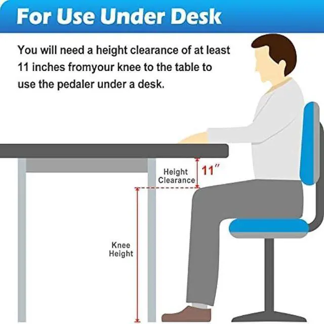 Alt view image 5 of 6 - Under Desk Bike Pedal Exerciser - TABEKE Mini Exercise Bike for Arm/Leg Exercise, Pedal Exerciser for Seniors with LCD Display (White)