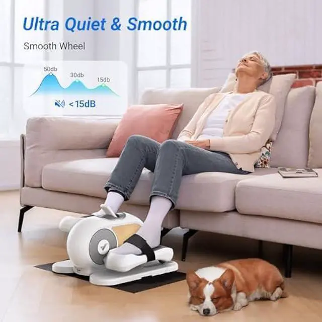 Alt view image 4 of 5 - MERACH Under Desk Elliptical, Ellipse Leg Exerciser Electric as Seen on TV for Seniors with Remote Control & 12 Adjustable Speeds, Quiet Portable Seated Pedal Exerciser Machine for Home