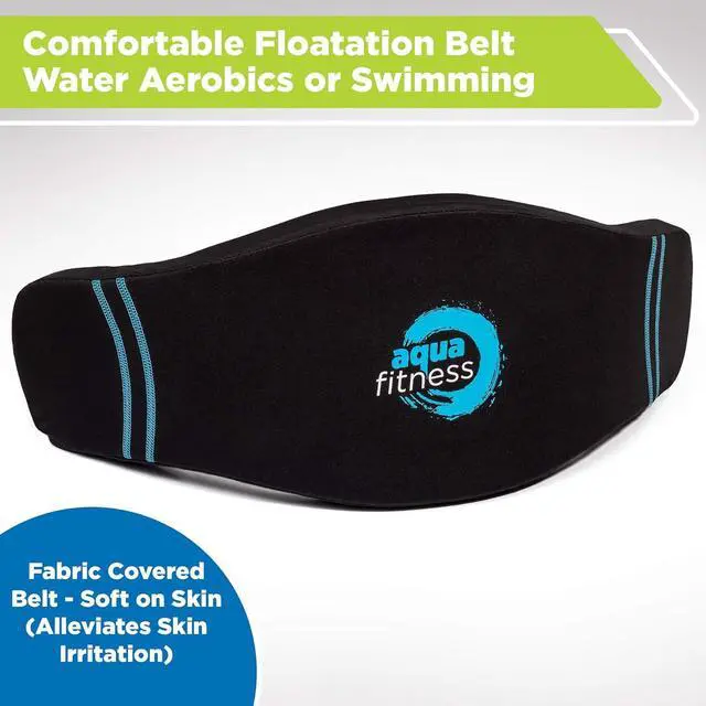 Alt view image 2 of 6 - New Aqua Water Fitness Deluxe Flotation Belt  Adult Aquatic Swim Belt for Water Aerobics and Other Pool Exercise  Black/Blue