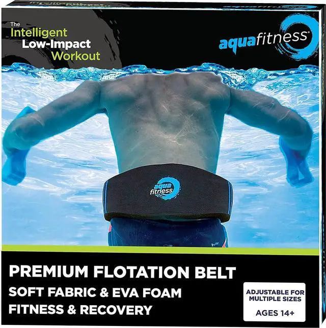 Alt view image 6 of 6 - New Aqua Water Fitness Deluxe Flotation Belt  Adult Aquatic Swim Belt for Water Aerobics and Other Pool Exercise  Black/Blue