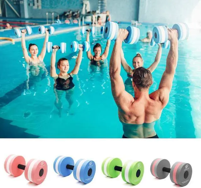 Alt view image 7 of 7 - Aquatic Dumbells, 2PCS Water Aerobic Exercise Foam Dumbbell Pool Resistance,Water Aqua Fitness Barbells Hand Bar Exercises Equipment for Weight Loss
