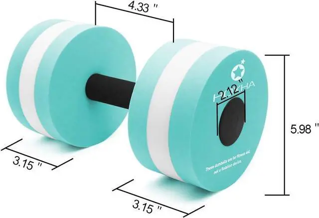 Alt view image 4 of 6 - Aquatic Exercise Dumbell Set of 2 - Water Aerobic Exercise Foam Dumbbells Pool Resistance Fitness Equipment for Weight Loss