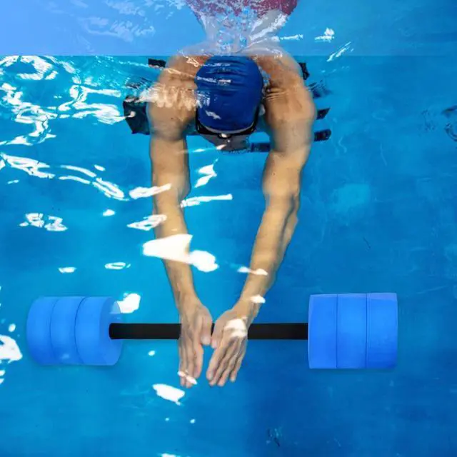 Alt view image 3 of 7 - Hikeen Aquatic Exercise Dumbbells Water Dumbbell Pool Resistance Aquatic Fitness Barbells with 4 High-Density EVA Foam Pool Weights Dumbbells, for Water Aerobics Weight Loss