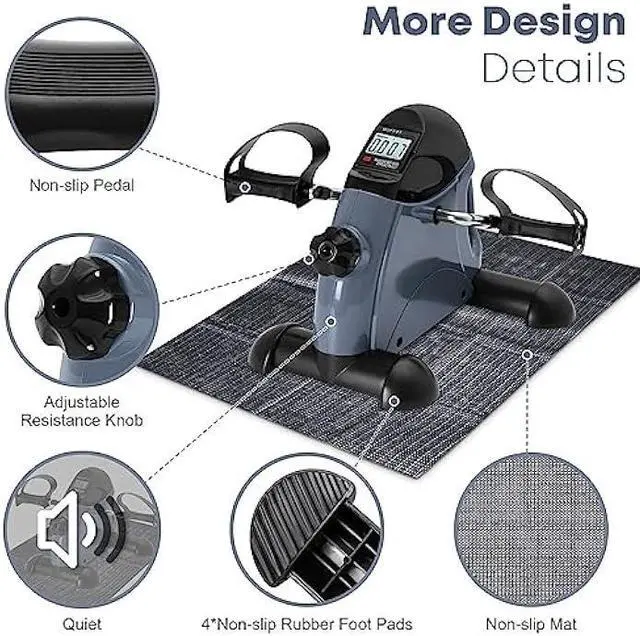 Alt view image 4 of 5 - Mini Exercise Bike, AGM Under Desk Bike Pedal Exerciser Foot Cycle Arm & Leg Pedal Exerciser with LCD Screen Displays