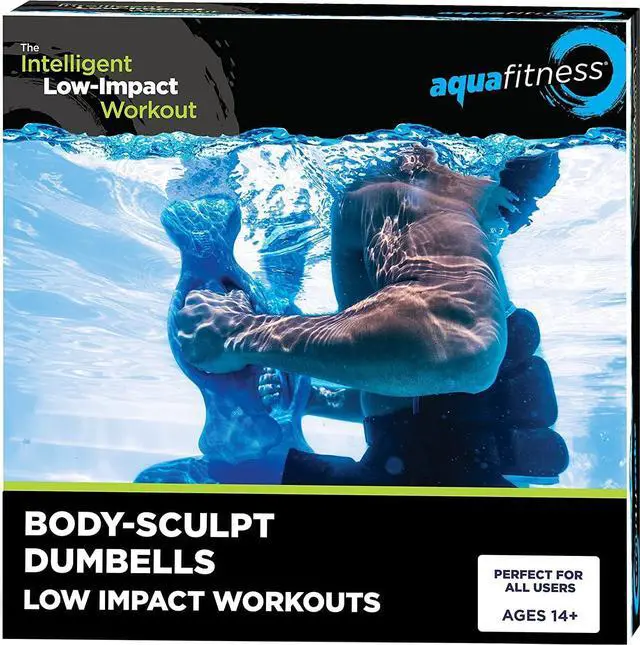 Alt view image 3 of 4 - New Aqua Water Fitness Body Sculpt Ergo Dumbbells Exercise Equipment for Water Aerobics, Aquatic Low-Impact Workouts, and Resistance Training Light Blue