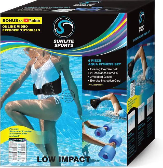 Main image of Sunlite Sports Water Workout Combo Set, High Density Water Weight, Swim Belt, Soft Padded, Water Aerobics, Aqua Therapy, Pool Fitness, Water Exercise