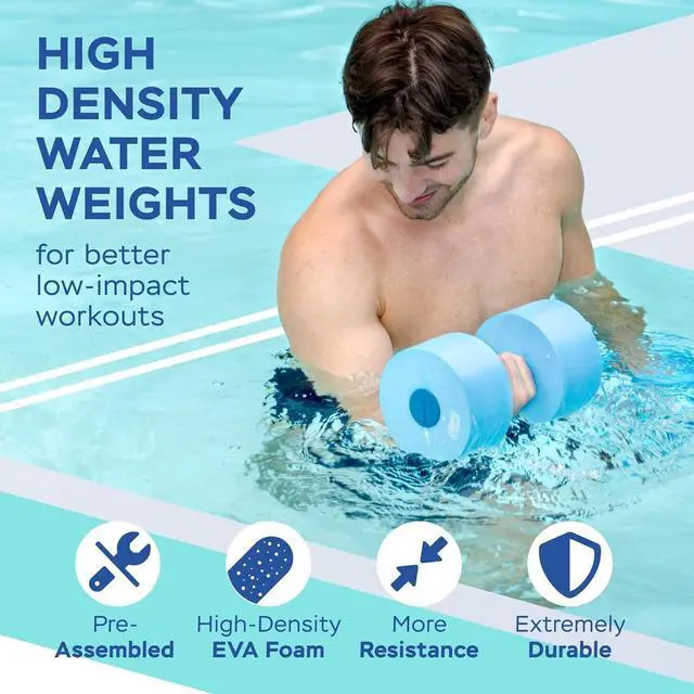 Alt view image 3 of 7 - Sunlite Sports Water Workout Combo Set, High Density Water Weight, Swim Belt, Soft Padded, Water Aerobics, Aqua Therapy, Pool Fitness, Water Exercise