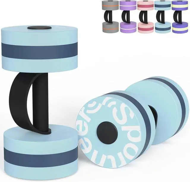 Main image of Sportneer Water Weights Aquatic Exercise Dumbbells Water Dumbbell Aerobics Workouts Set of 2 EVA Foam Pool Weights Dumbbells Set Aqua Fitness Barbells Equipment for Water Aerobics Weight Loss