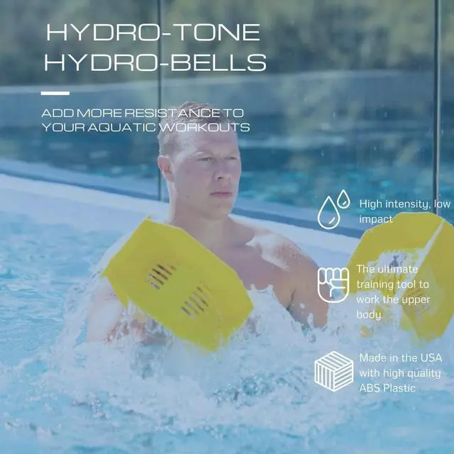 Alt view image 4 of 7 - Hydro Tone - HYDRO-BELL Pool Weights for Water Exercise Pair | Water Weights | Functional Strength Training with Pool Weight | Aquatic Exercise Equipment | Quick Start Guide