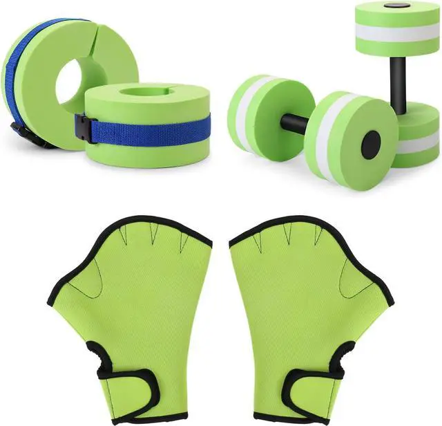 Main image of Water Aerobics Set for Aquatic Exercise, Pool Fitness Equipment Foam Water Dumbbell Set, New Upgrade Aquatic Dumbbells and Foam Swim Aquatic Cuffs, Water Workout Fitness Tool