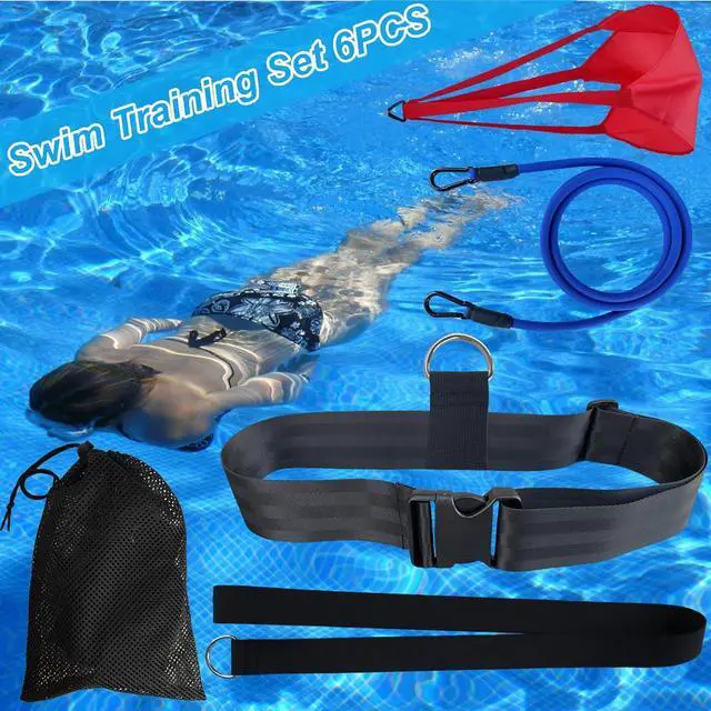 Alt view image 2 of 7 - Swimming Resistance Training Set - Aquatic Resistance Belt, Swim Parachute, Pool Trainer Set