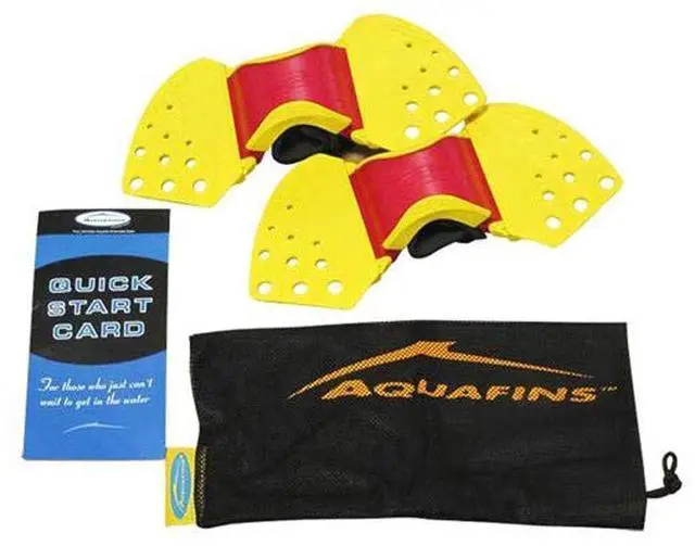 Alt view image 6 of 7 - THERABAND Aquafins Aquatic Exercise Kit For Water Resistance Training for Upper/Lower Body, Pool Physical Therapy, Water Aerobics Equipment, 2 Fins, Mesh Bag, and Quick Start Exercise Instructions