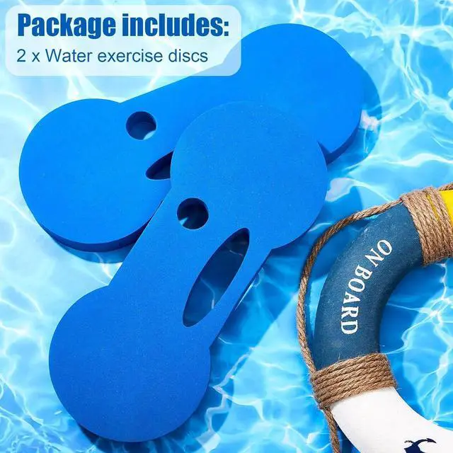 Alt view image 3 of 7 - Lewtemi 2 Packs Water Exercise Discs Hand Held Water Weight Exercise Equipment Pool Exercise Equipment for Adults Water Aerobics Resistance Training, Blue
