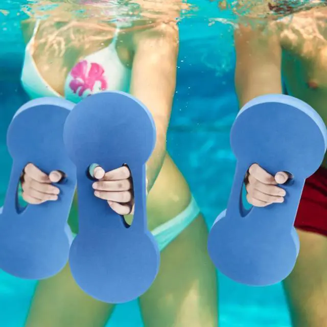 Alt view image 7 of 7 - Lewtemi 2 Packs Water Exercise Discs Hand Held Water Weight Exercise Equipment Pool Exercise Equipment for Adults Water Aerobics Resistance Training, Blue
